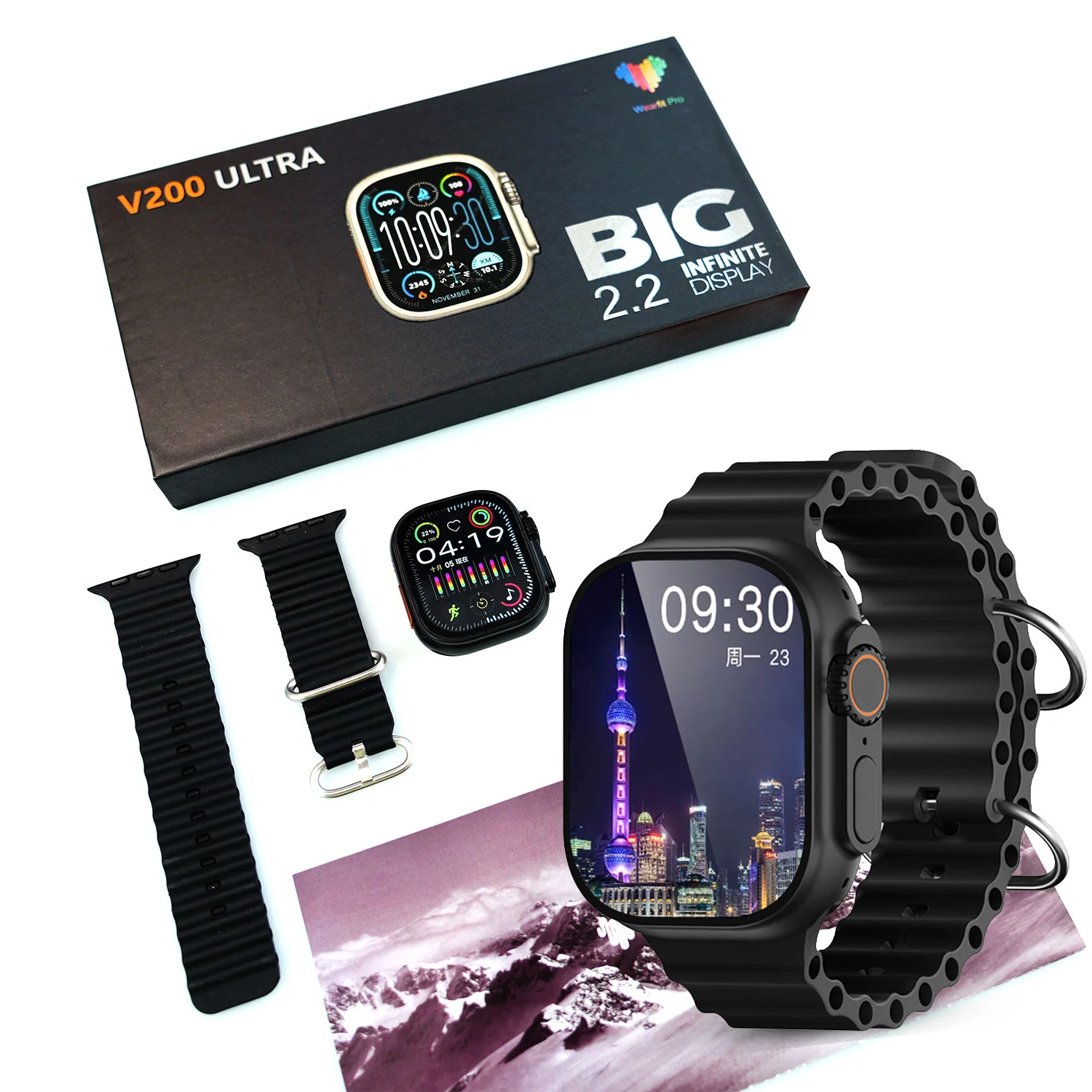New Fashion V200 Ultra 22 Large Screen Ip68 Waterproof Sport Smart Watch Black1708949348 Ezgif.com Jpg To Webp Converter