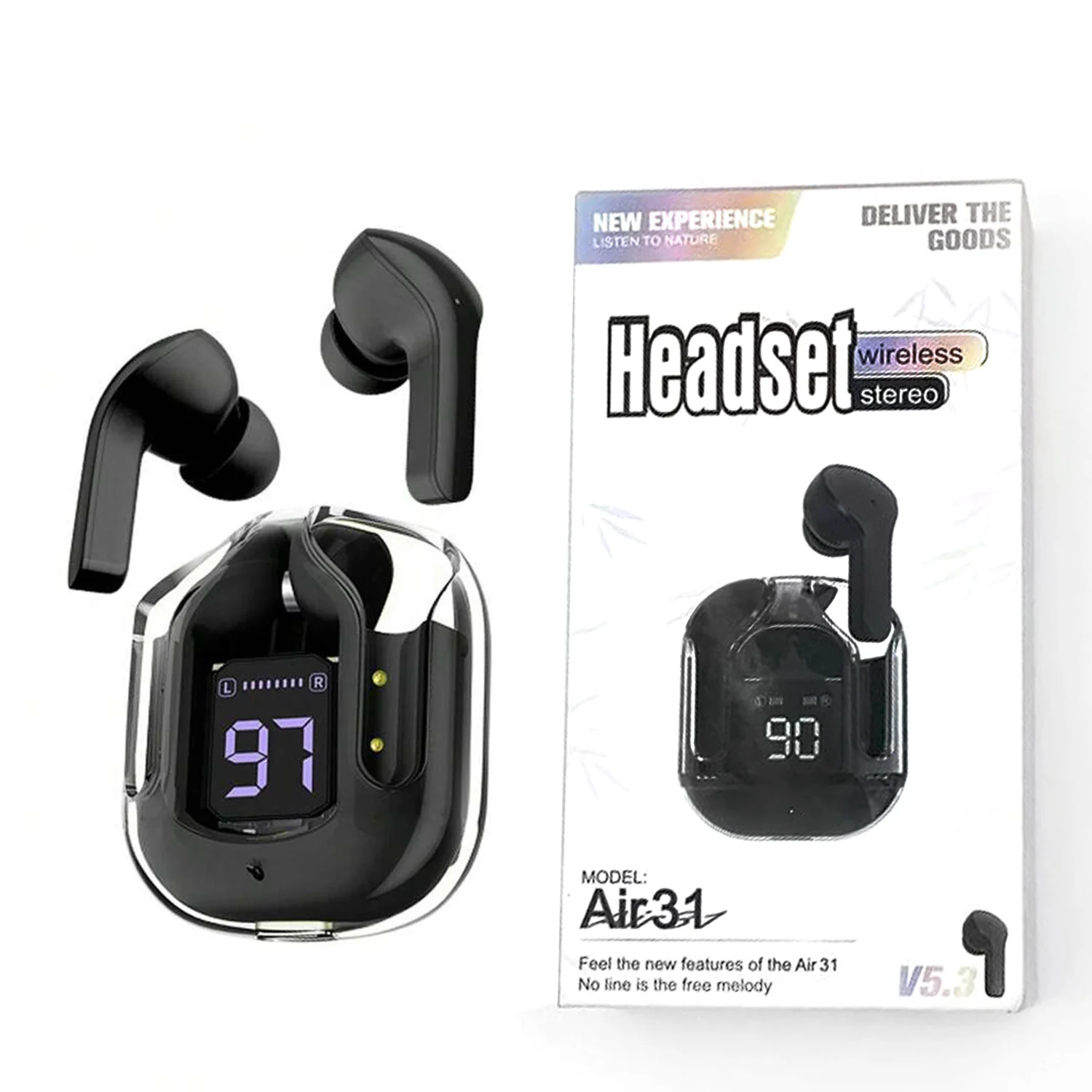Air 31 Tws Transparent Earbuds Bluetooth 53v Black1709716699