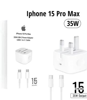 Iphone 15 Pro Max 3 Pin Uk Pin 35w Usb C Power Adapter With Usb C To C Cable