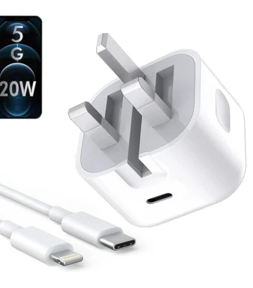 Iphone Usb C Pd 20w Power Adapter Charger 2 Pin Uk Pin With Cable