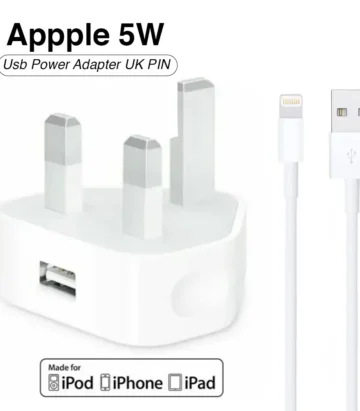 Iphone Usb Power Adaptor Uk Pin With Lightning To Usb Cable