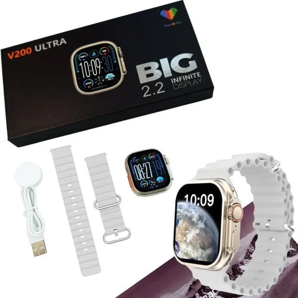New Fashion V200 Ultra 22 Large Screen Ip68 Waterproof Sport Smart Watch Grey1709026638