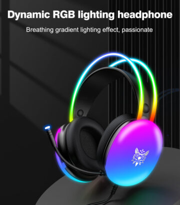 Onikuma X25 Pro Rgb Headset With Mic 35mm Wired Earphones Durable Stereo Surround Black