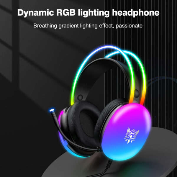 Onikuma X25 Pro Rgb Headset With Mic 35mm Wired Earphones Durable Stereo Surround Black