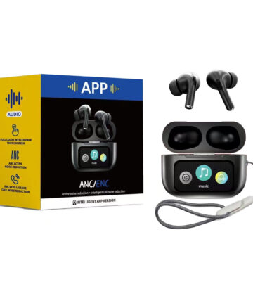 A9 Pro Ancenc Display Touch Control Bt 54 Wireless Earbuds With Zwsvibe App Black TSHOP